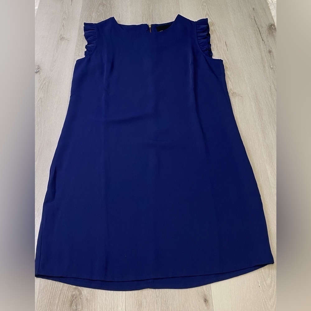 Cynthia Rowley Navy Mini Dress with Cap Ruffle Sleeve, Navy, Size 6